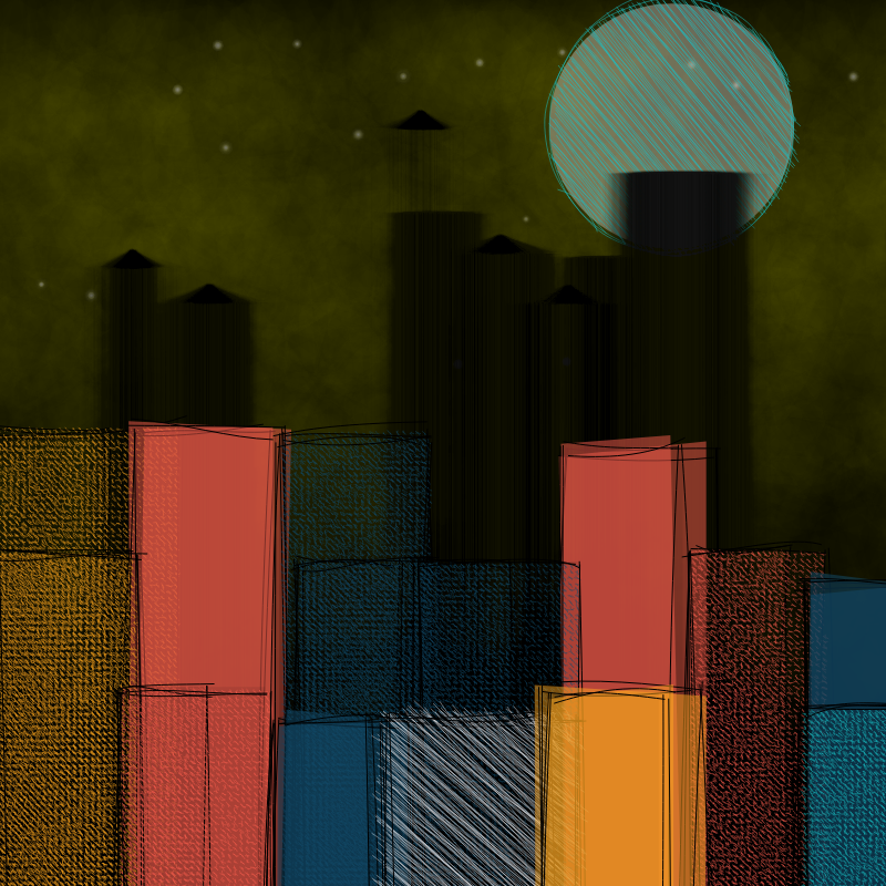 hastily-drawn cityscape sketch #8