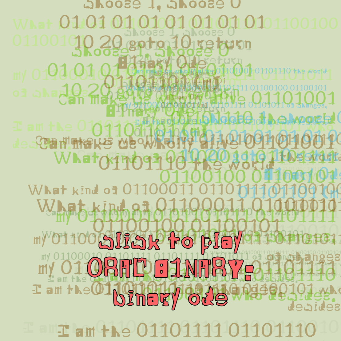 0RAL B1NARY: “BINARY ODE” #189