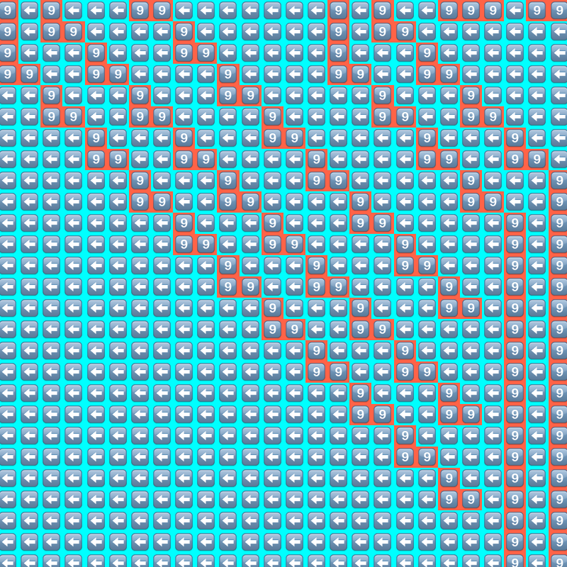 Elementary Cellular Emoji Automata #18