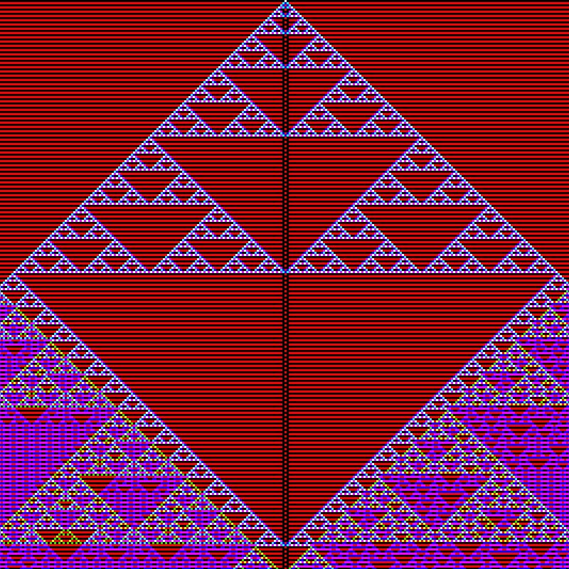 RGB Elementary Cellular Automaton #443