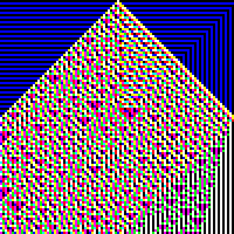 RGB Elementary Cellular Automaton #185