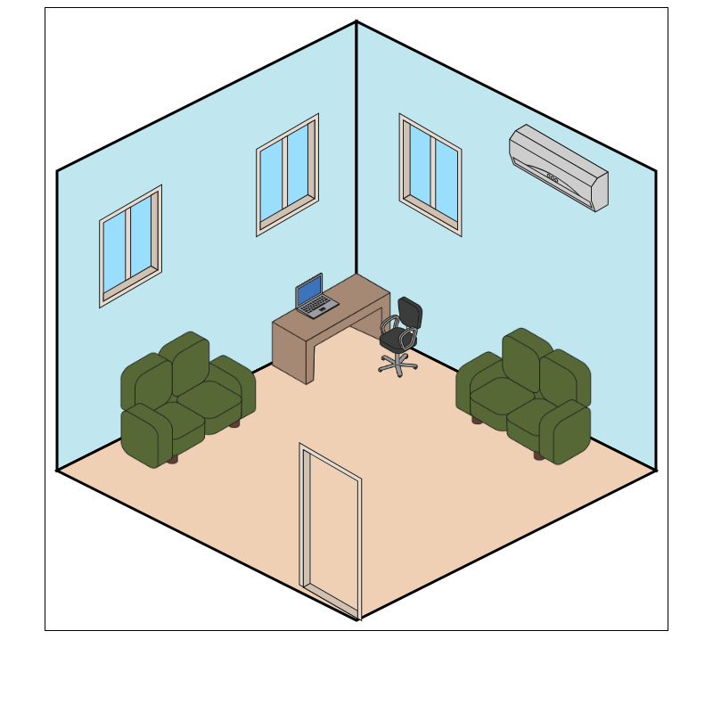 Isometric Living Room Interior #4