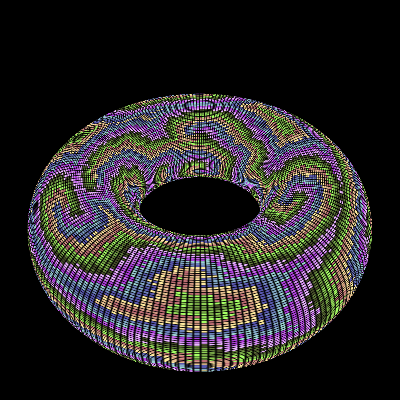 Reaction Diffusion on a Torus #40