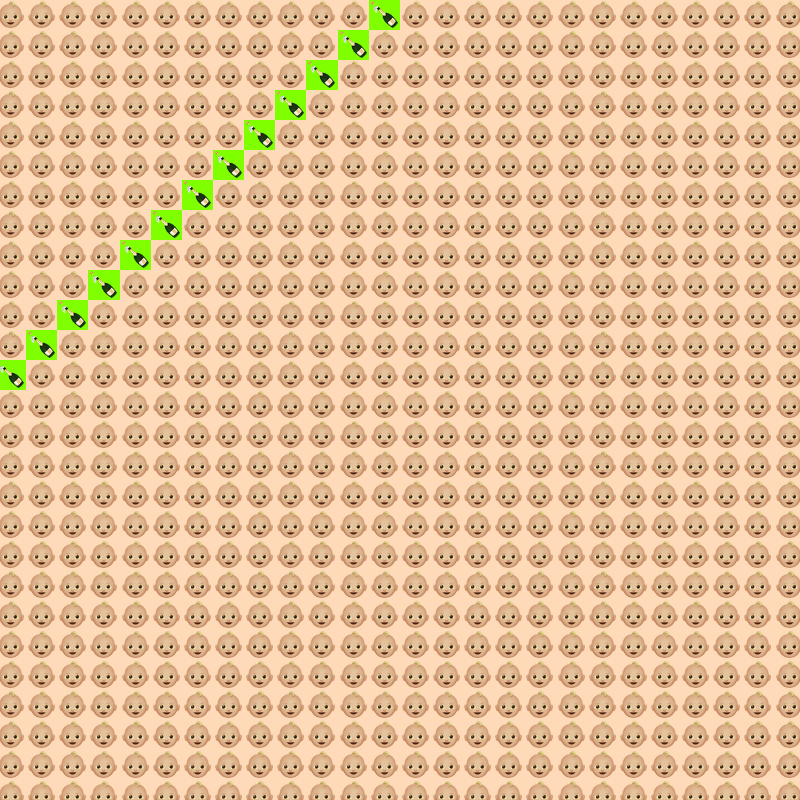 Elementary Cellular Emoji Automata #37