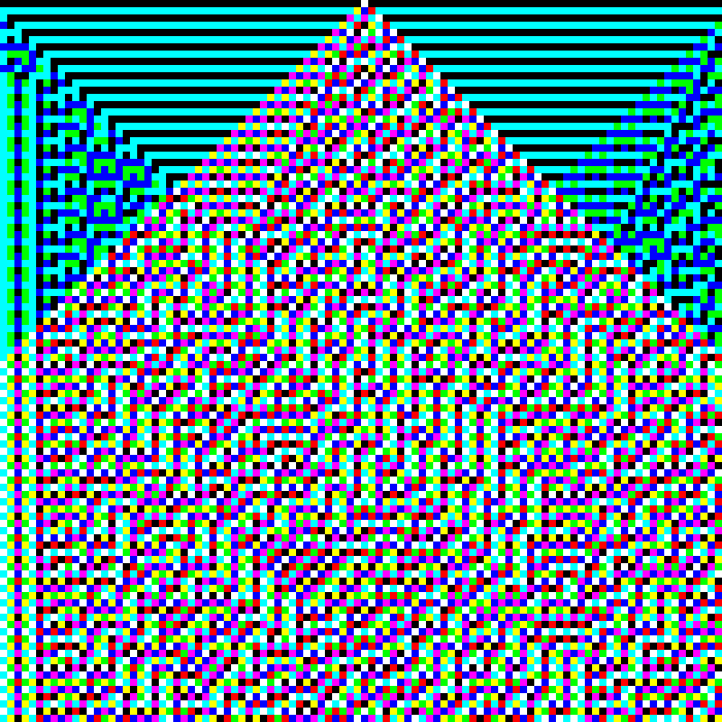 RGB Elementary Cellular Automaton #109