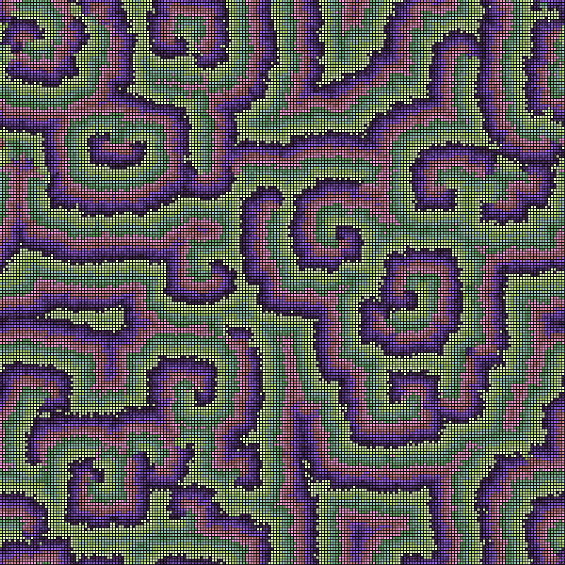 Reaction Diffusion Cellular Automata #23