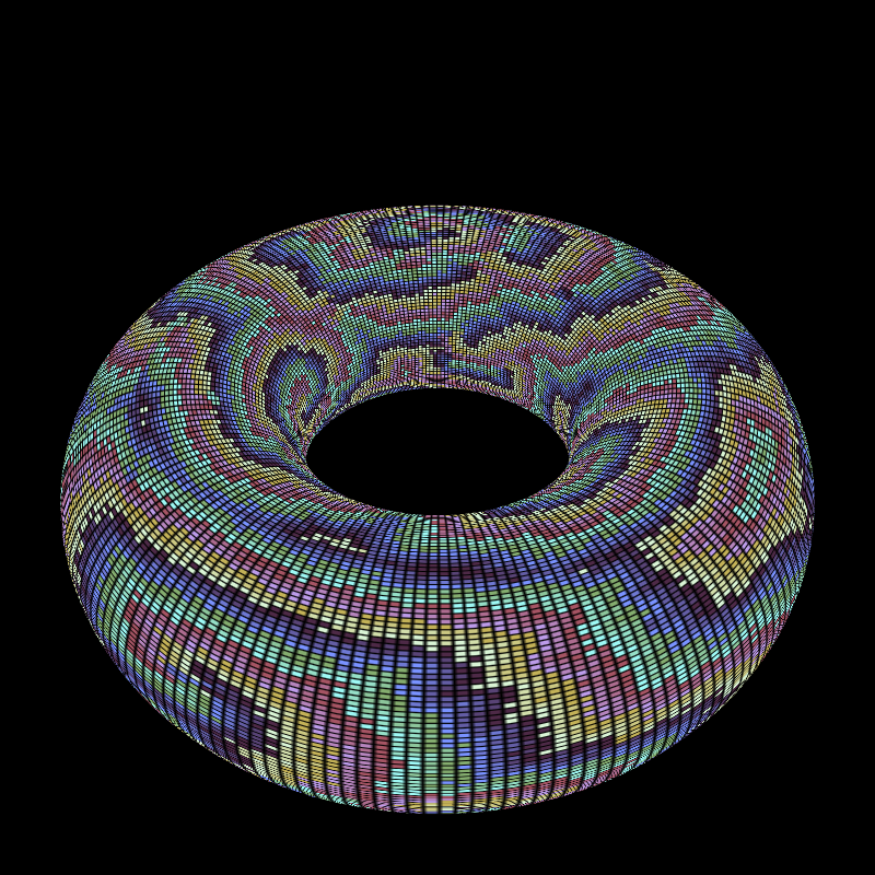 Reaction Diffusion on a Torus #26