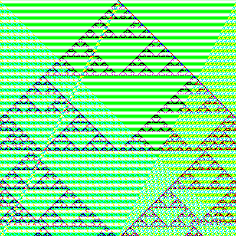 RGB Elementary Cellular Automaton #496