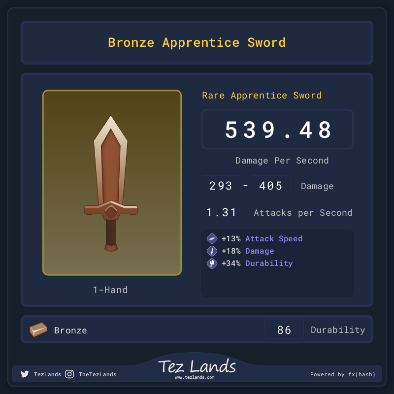 Tez Lands - Apprentice Sword #4