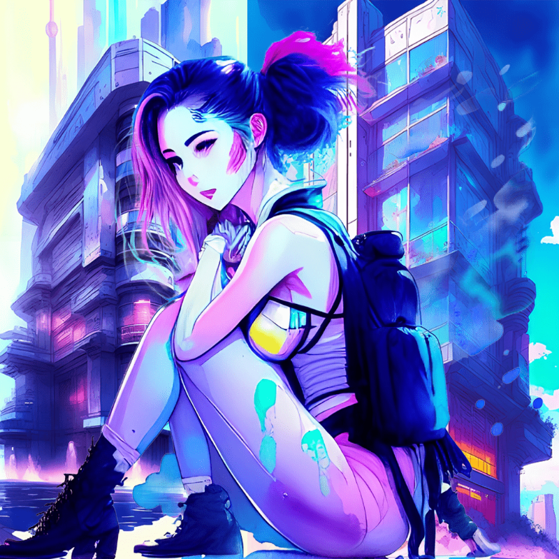 A girl in the blue city #2