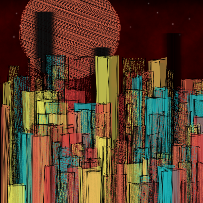 hastily-drawn cityscape sketch #24