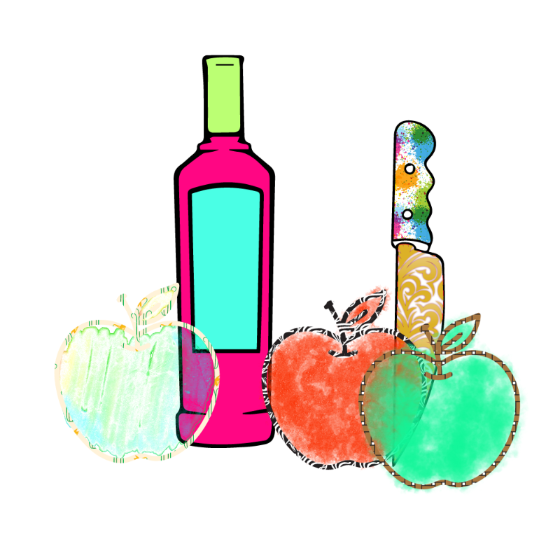 bottle and apples #180