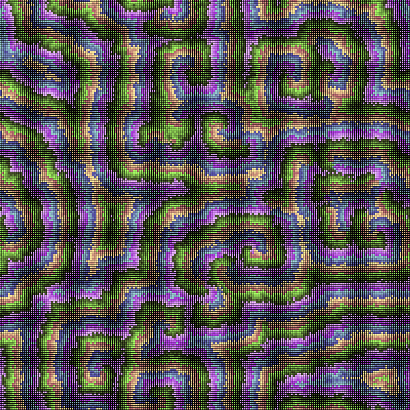 Reaction Diffusion Cellular Automata #49