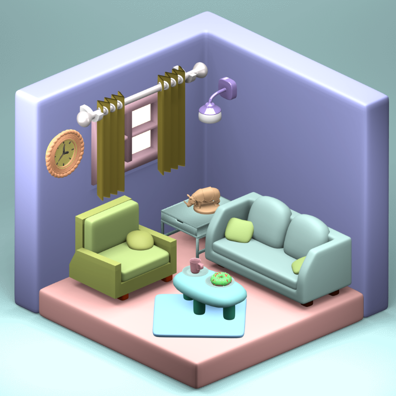 3D Fantasy Living room #4