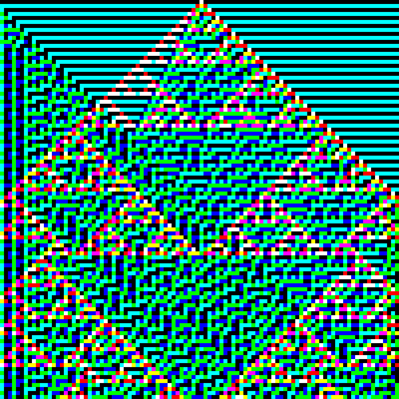 RGB Elementary Cellular Automaton #45