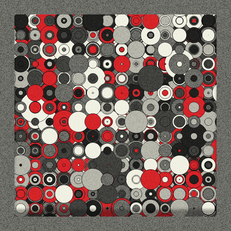 Red, Grey and Circles #3