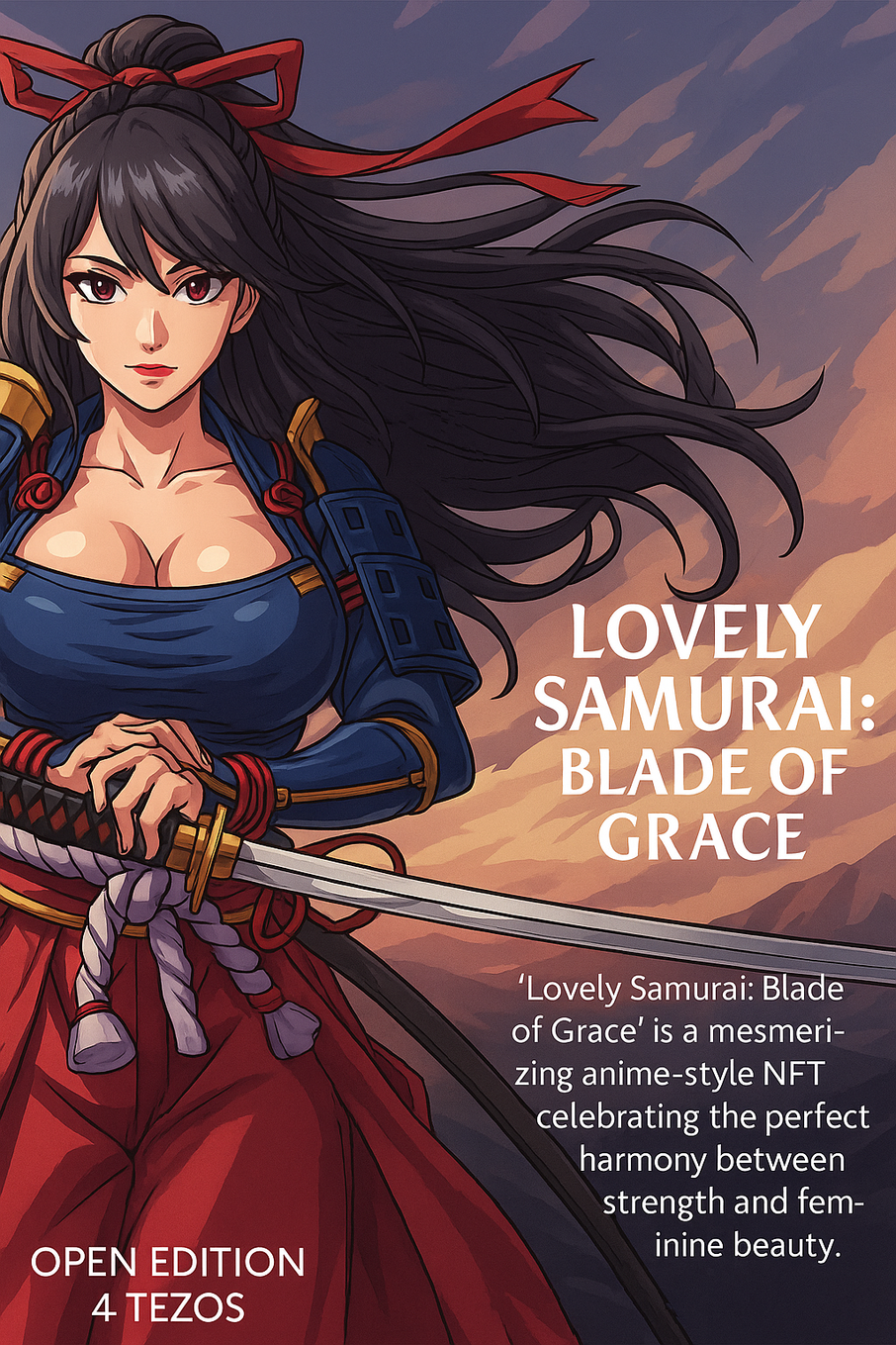 Lovely Samurai: Blade of Grace A generative tribute to feminine power, tradition, and digital elegance