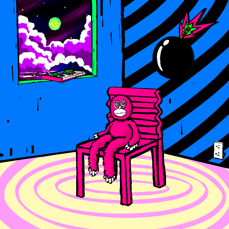 pink chair in the blue room #44