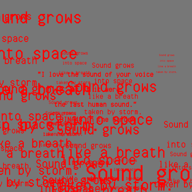 SOUND GROWS INTO SPACE #113