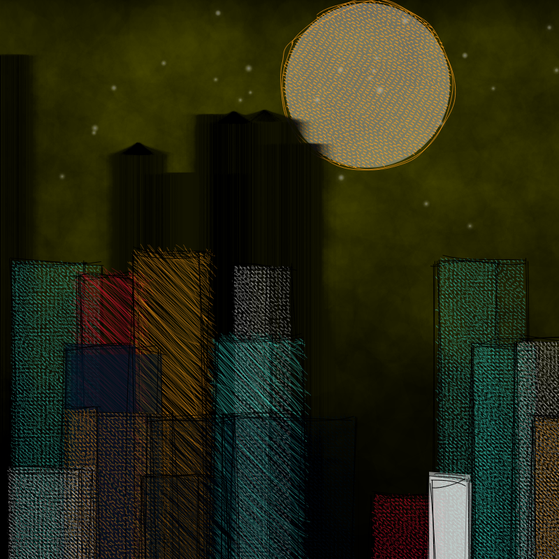 hastily-drawn cityscape sketch #110