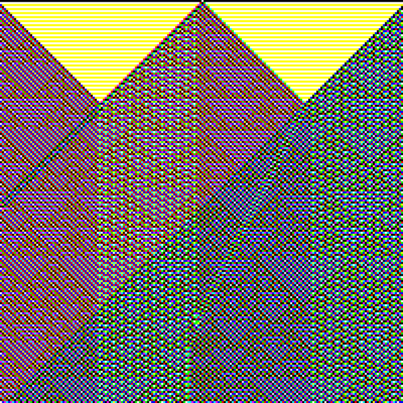 RGB Elementary Cellular Automaton #611