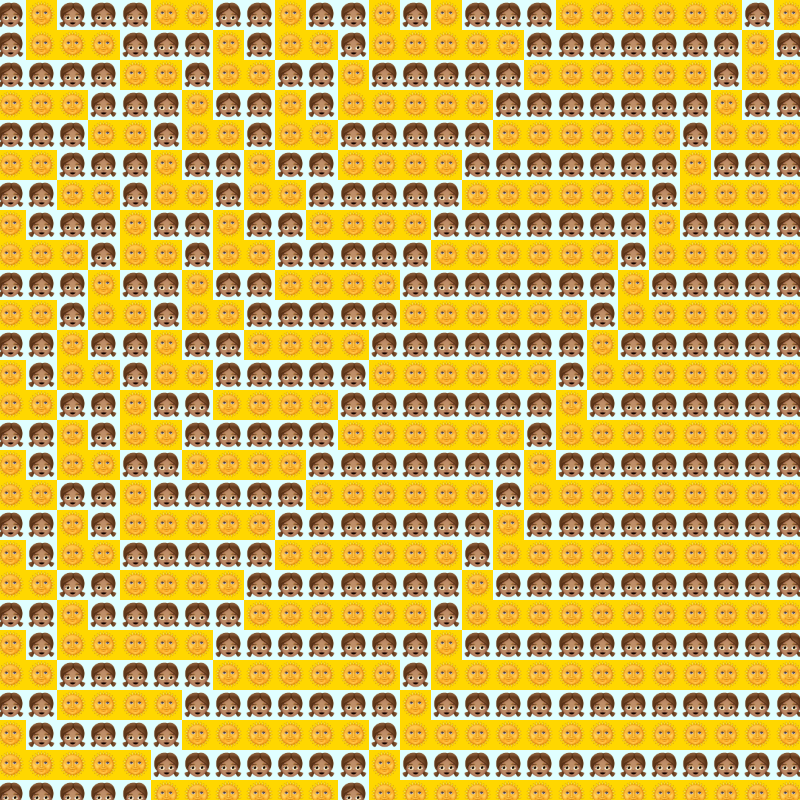 Elementary Cellular Emoji Automata #51