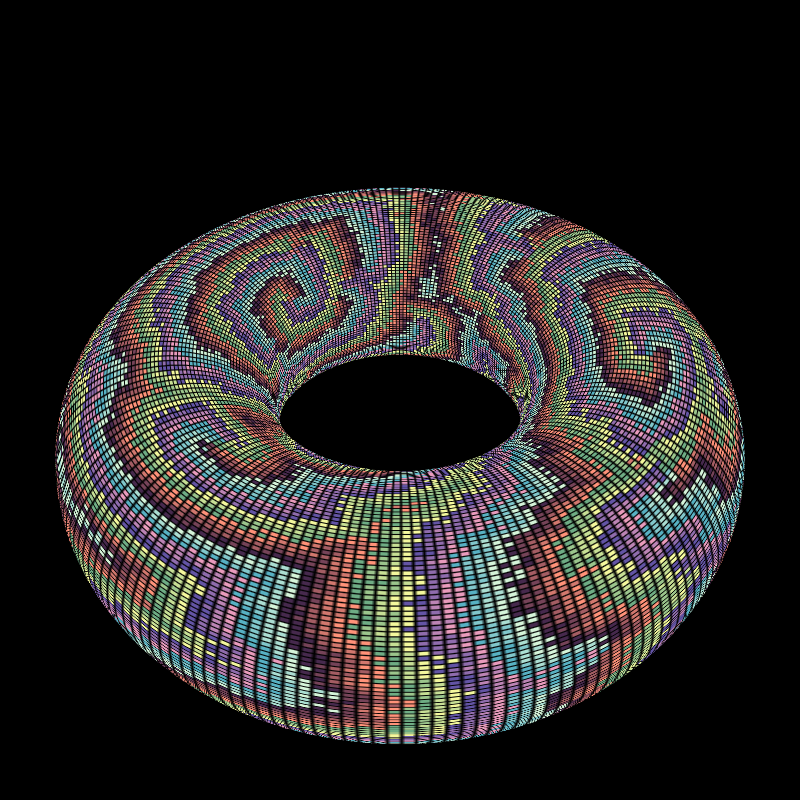 Reaction Diffusion on a Torus #22