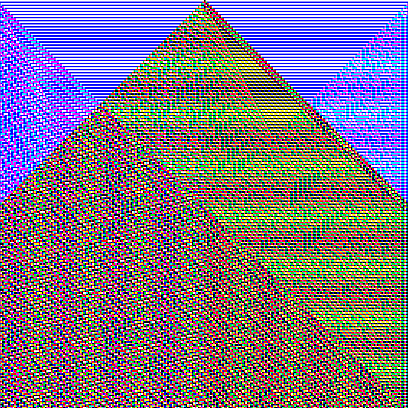 RGB Elementary Cellular Automaton #632