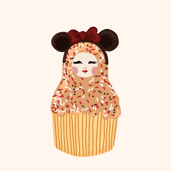 Cute Matryoshka Doll Cupcake Series #20