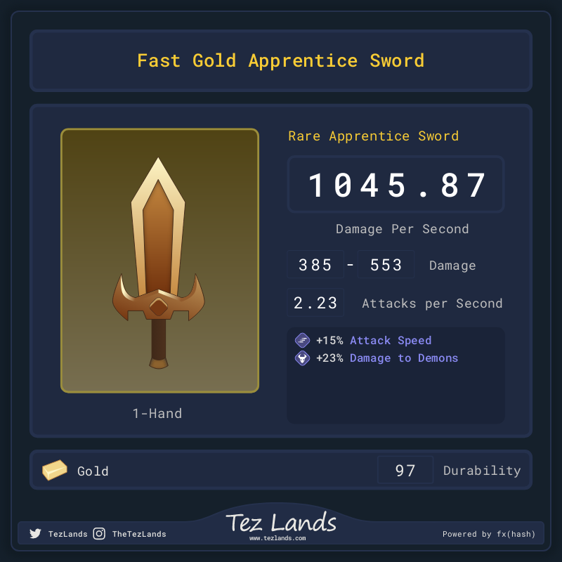 Tez Lands - Apprentice Sword #23