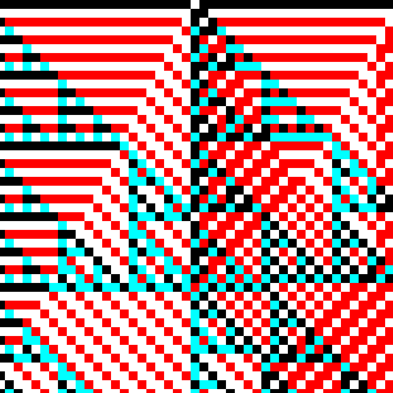 RGB Elementary Cellular Automaton #374