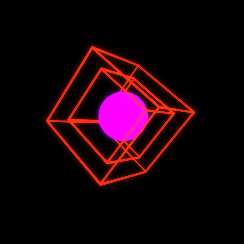 Generative Animation : Two Cube and Sphere #21