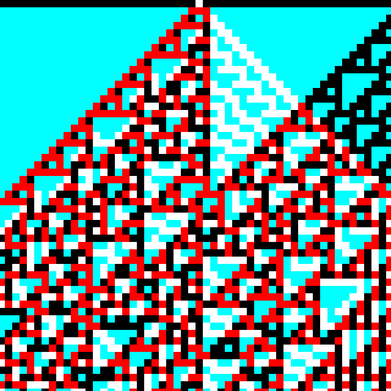 RGB Elementary Cellular Automaton #673