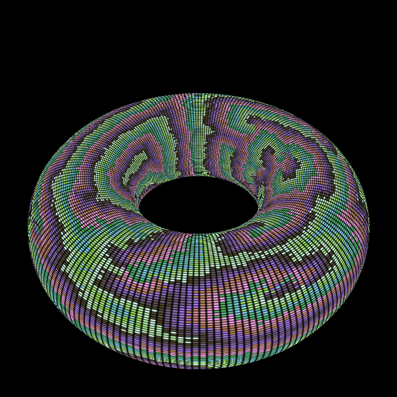 Reaction Diffusion on a Torus #17