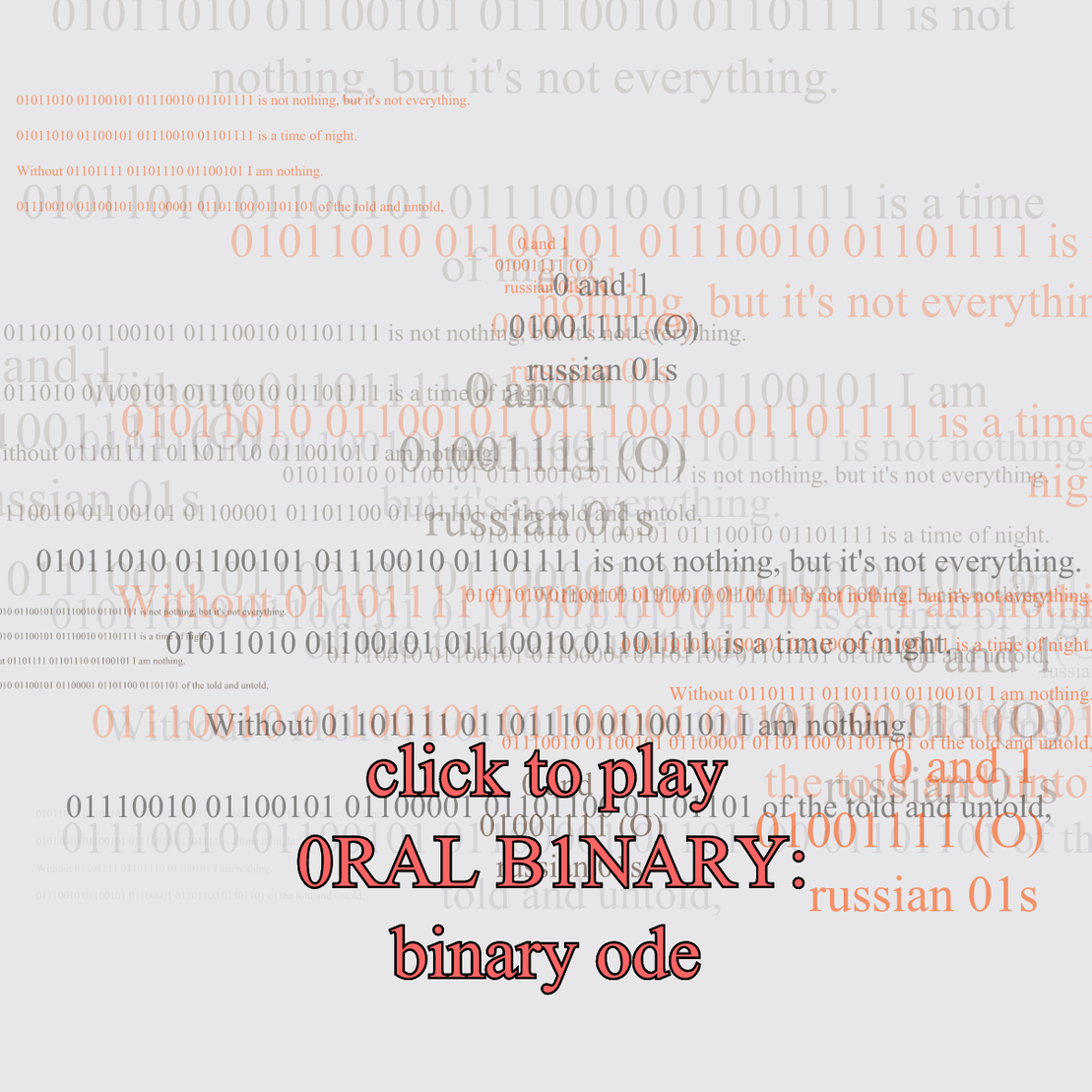 0RAL B1NARY: “BINARY ODE” #223