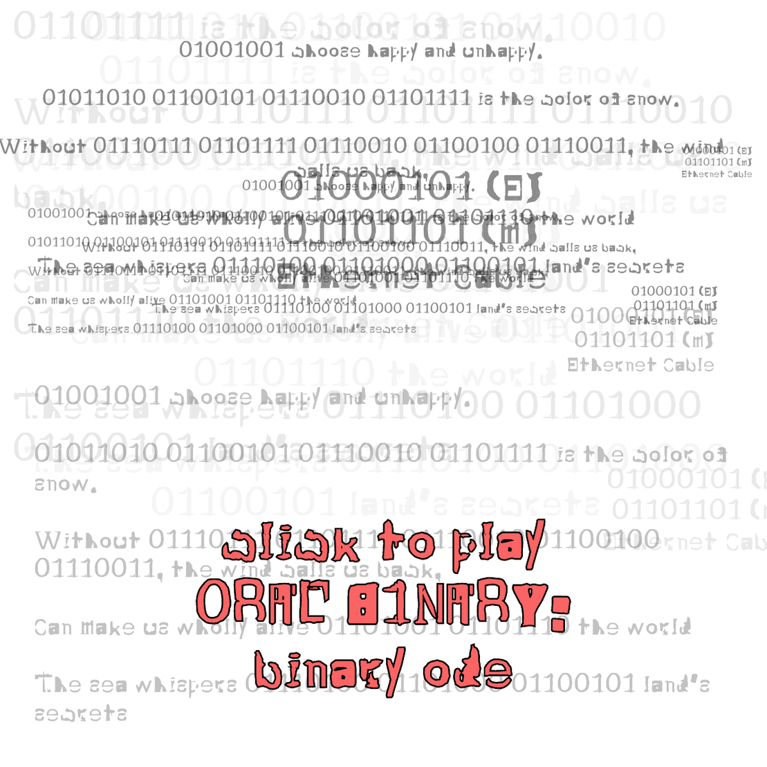 0RAL B1NARY: “BINARY ODE” #205