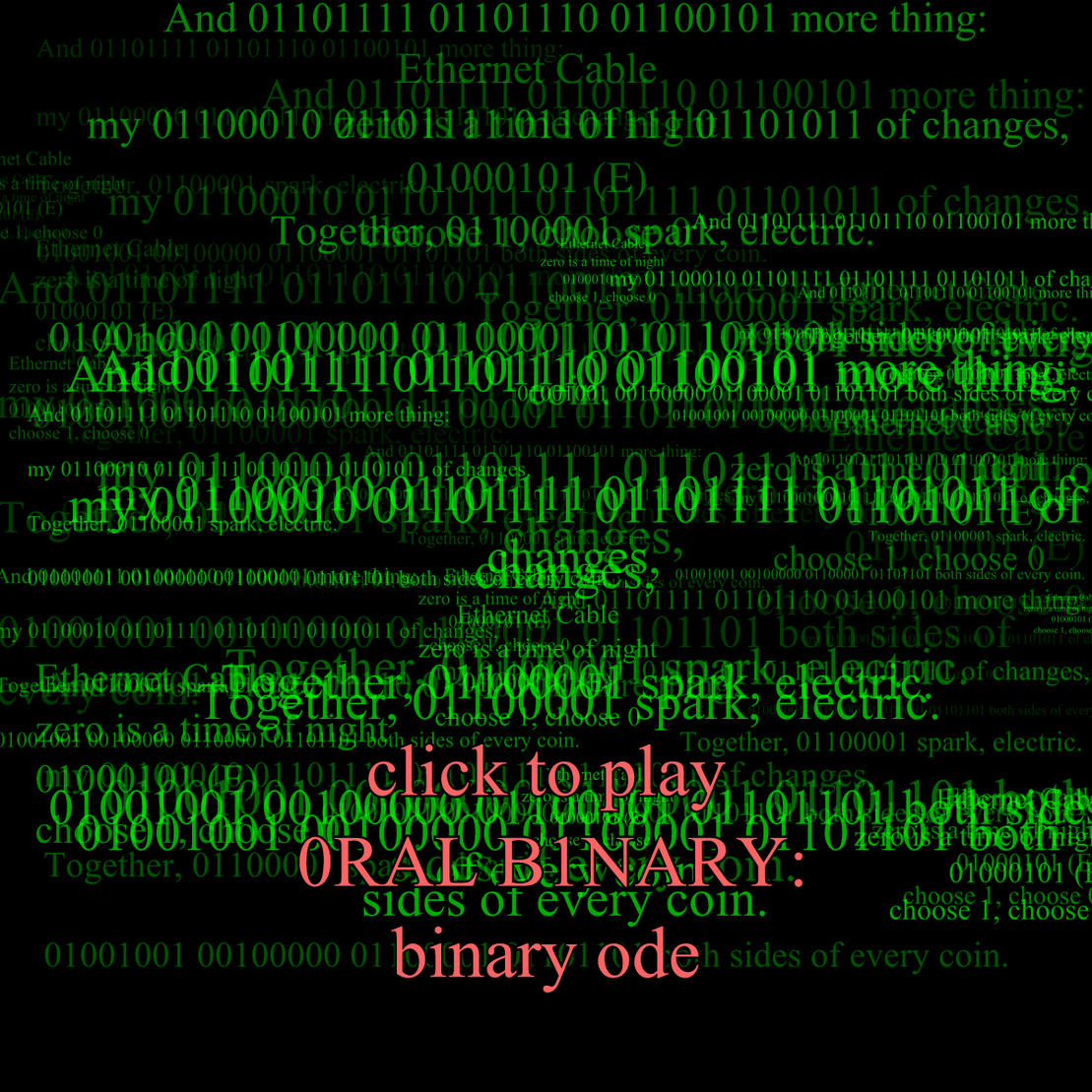 0RAL B1NARY: “BINARY ODE” #50