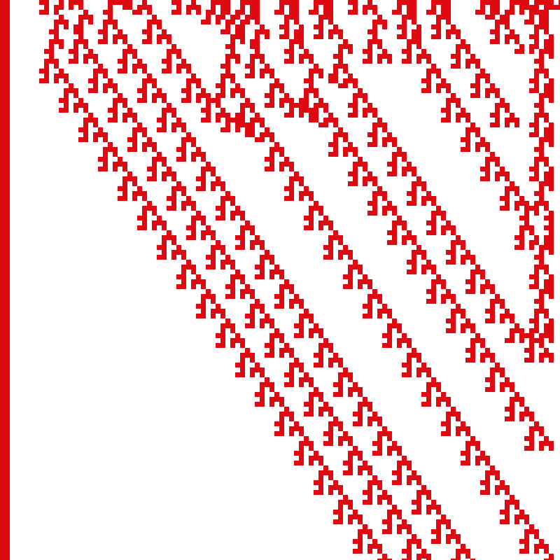 Colored Elementary Cellular Automaton #61