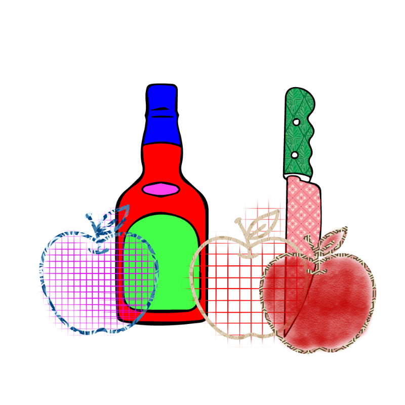 bottle and apples #234