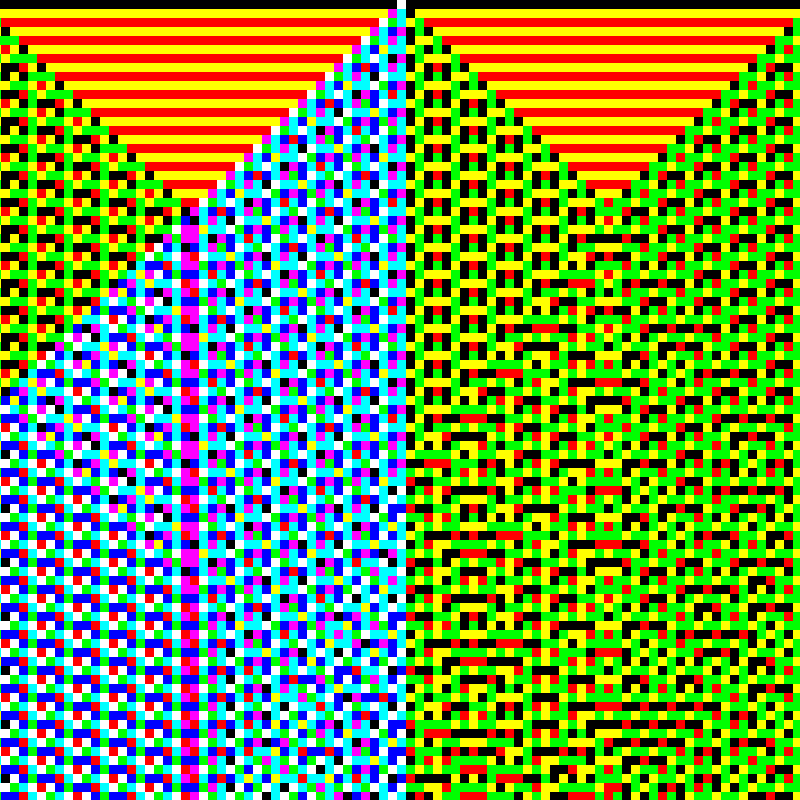 RGB Elementary Cellular Automaton #407