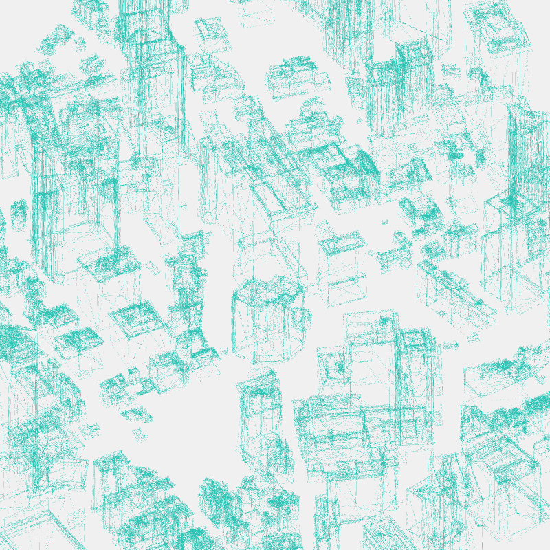 Algorithmic Drawing: Minato City Tokyo #89