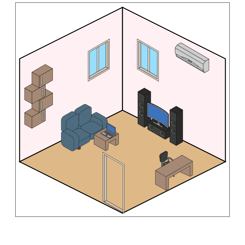 Isometric Living Room Interior #3