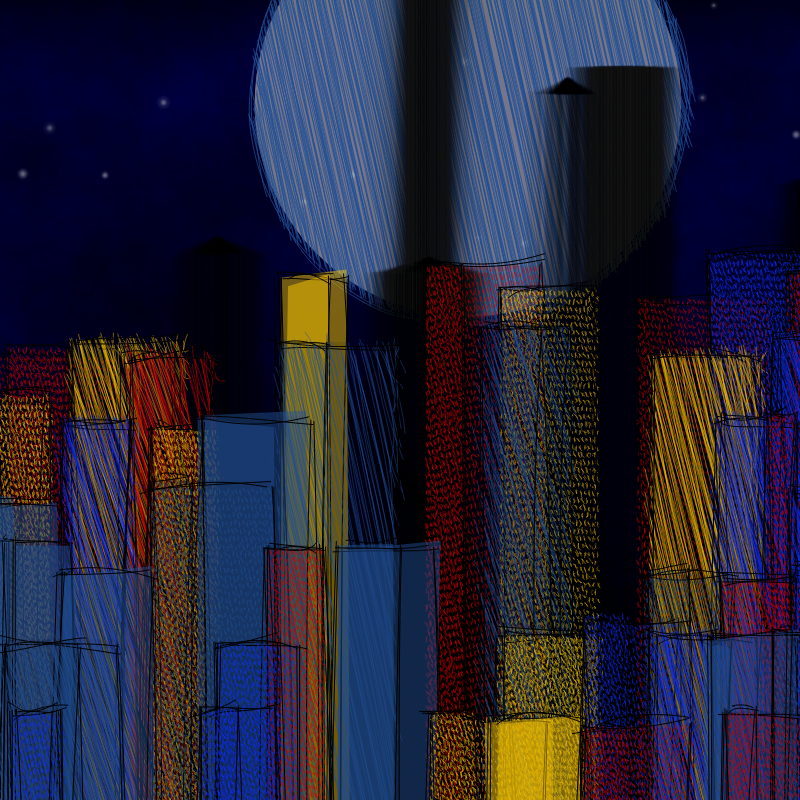 hastily-drawn cityscape sketch #79