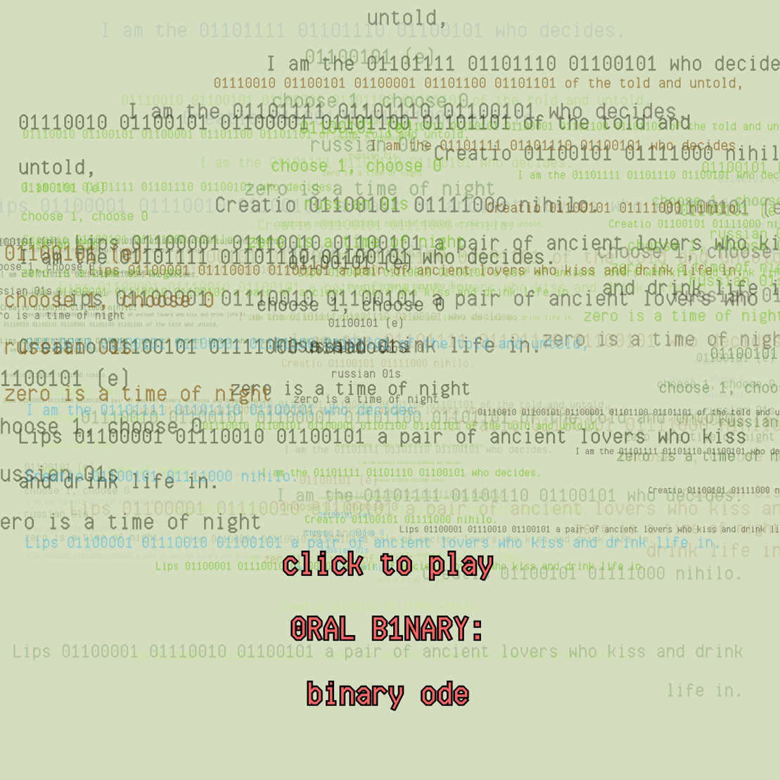 0RAL B1NARY: “BINARY ODE” #281