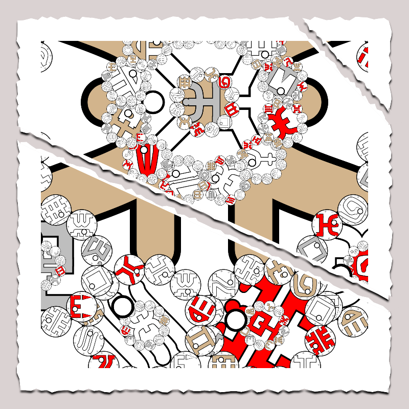 Fractals and fractures -"Alphabetic Signs" #15