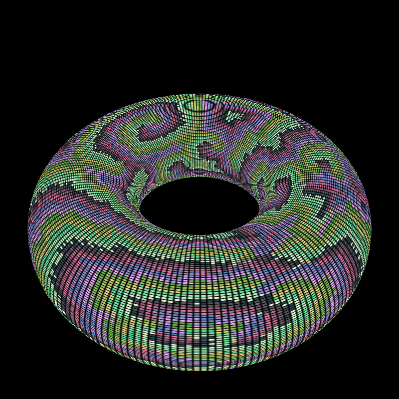 Reaction Diffusion on a Torus #39