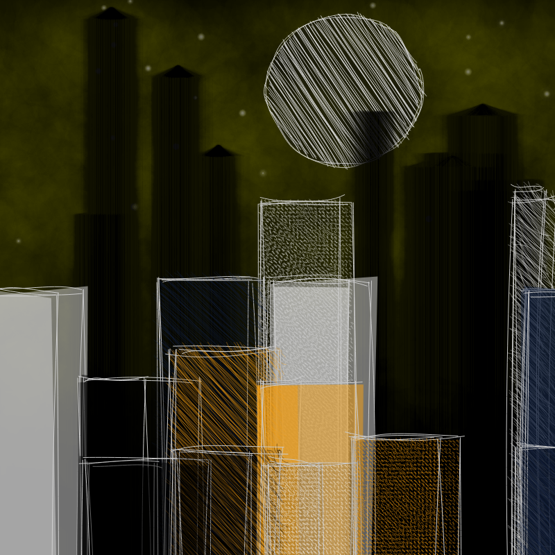 hastily-drawn cityscape sketch #53