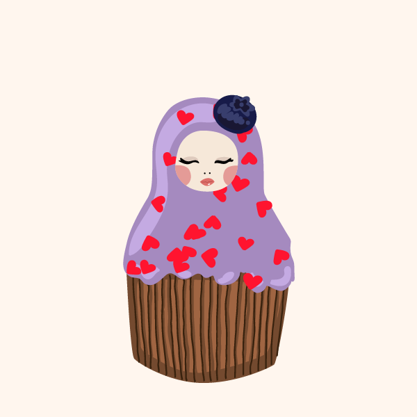 Cute Matryoshka Doll Cupcake Series #5