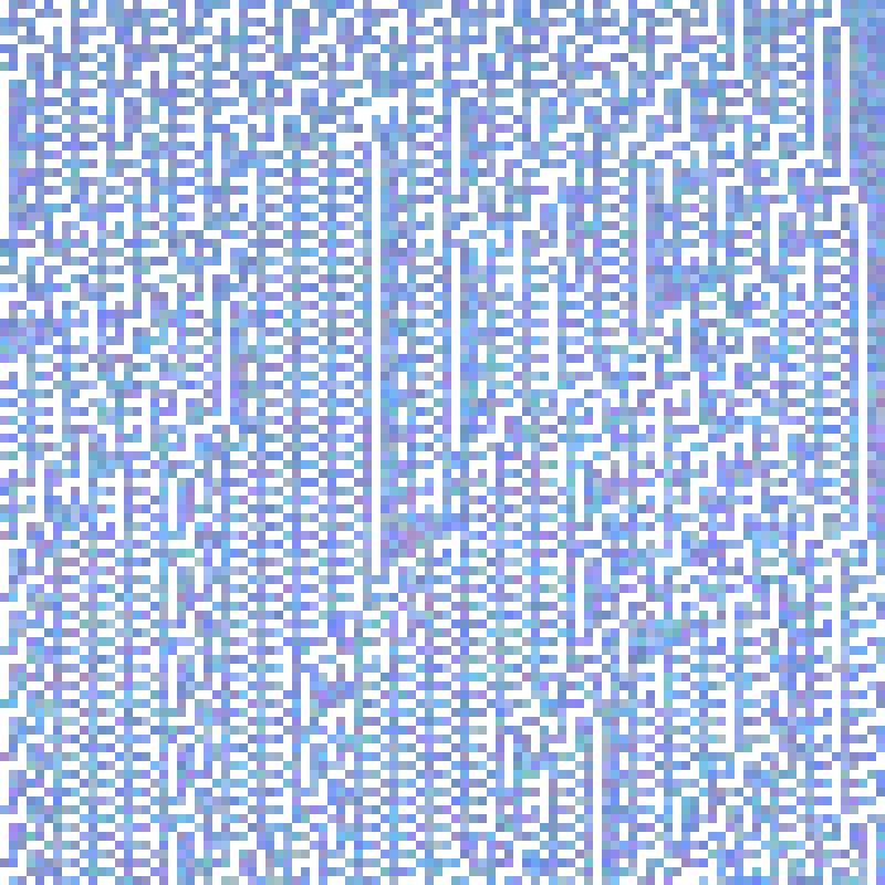 Colored Elementary Cellular Automaton #107