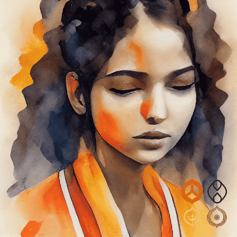 Hindu girl meditating #12